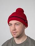 Шапка HAMMABURG арт. 8599389 BEANIE POMPOM (красный / темно-синий)